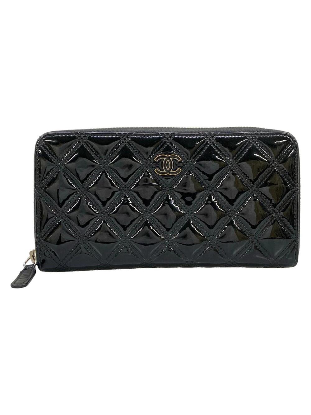 Chanel Matrasse Round Zip Wallet Black #363477C61B